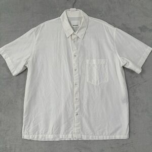 Isabel Marant Men's Medium Iggy Oversized Shirt White Short Sleeve Cotton Oxford